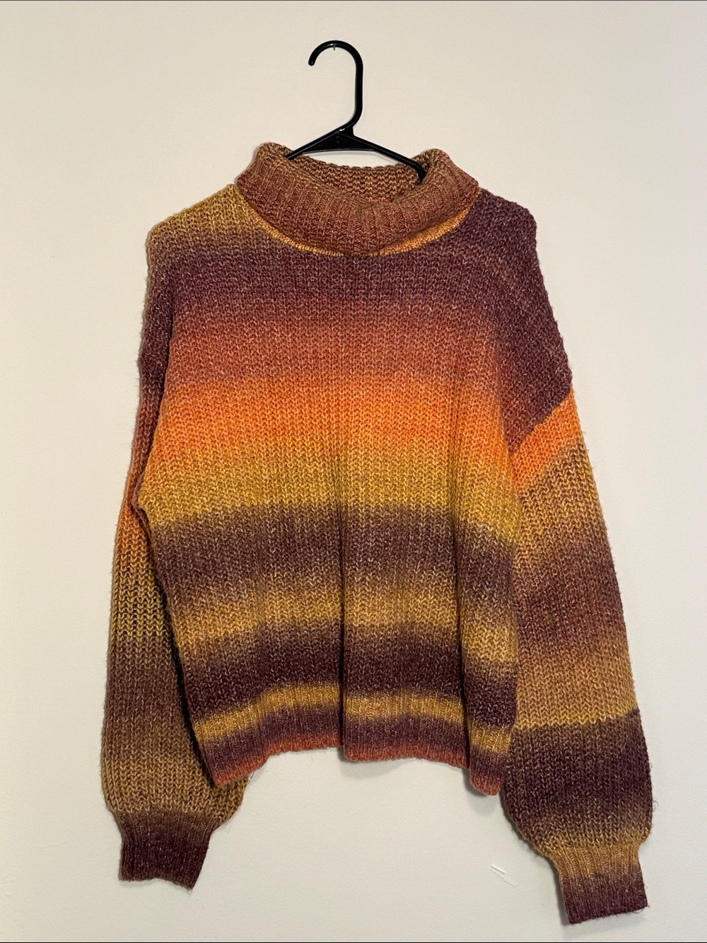 Old Navy Ombre Cowlneck Sweater in Orange, Yellow & Brown